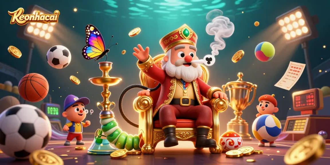 Experience the thrill of keonhacai with immersive representation of a cartoon caterpillar blowing smoke rings in a casino setting.
