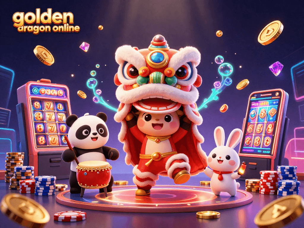 Engage with golden dragon online for thrilling slot action featuring festive characters and dazzling casino elements.