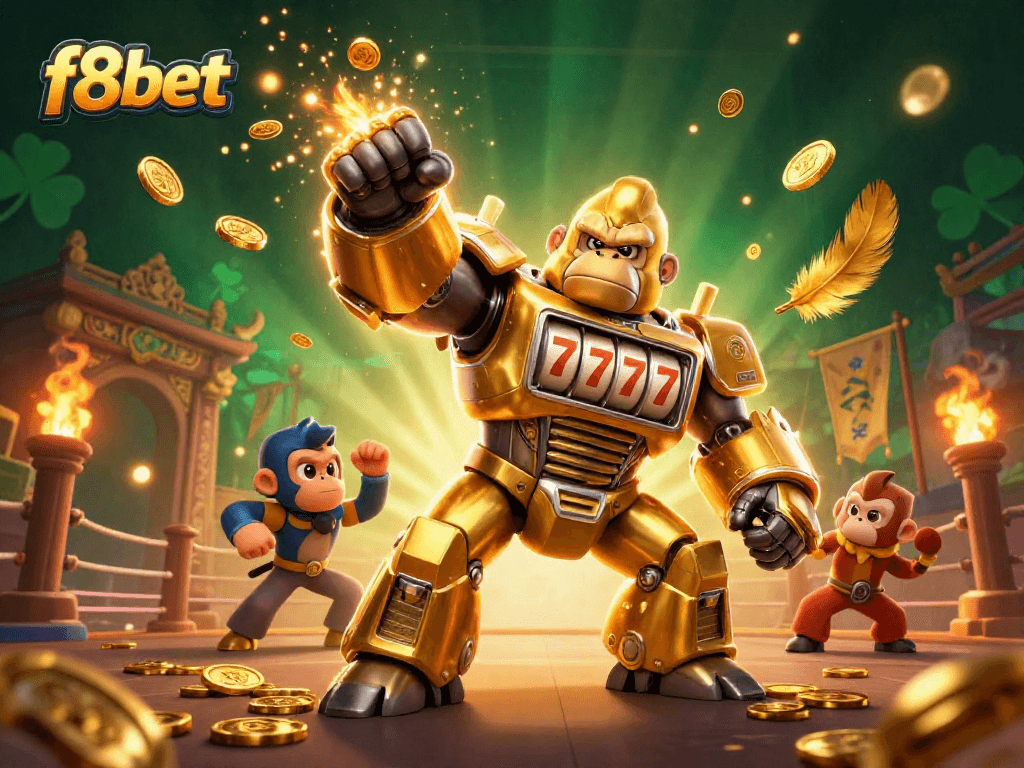 Experience thrilling rewards with f8bet's golden robot mech and dynamic gaming elements.