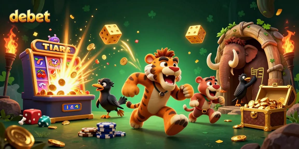 Spin the reels and win big at debet's prehistoric casino with vibrant energy and rich details.