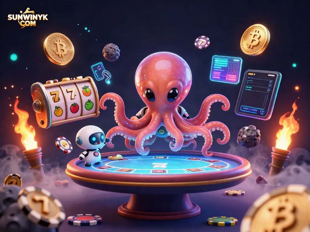 Engage with SUNWINYK COM through a vibrant 3D casino scene featuring a lively, interactive poker game.