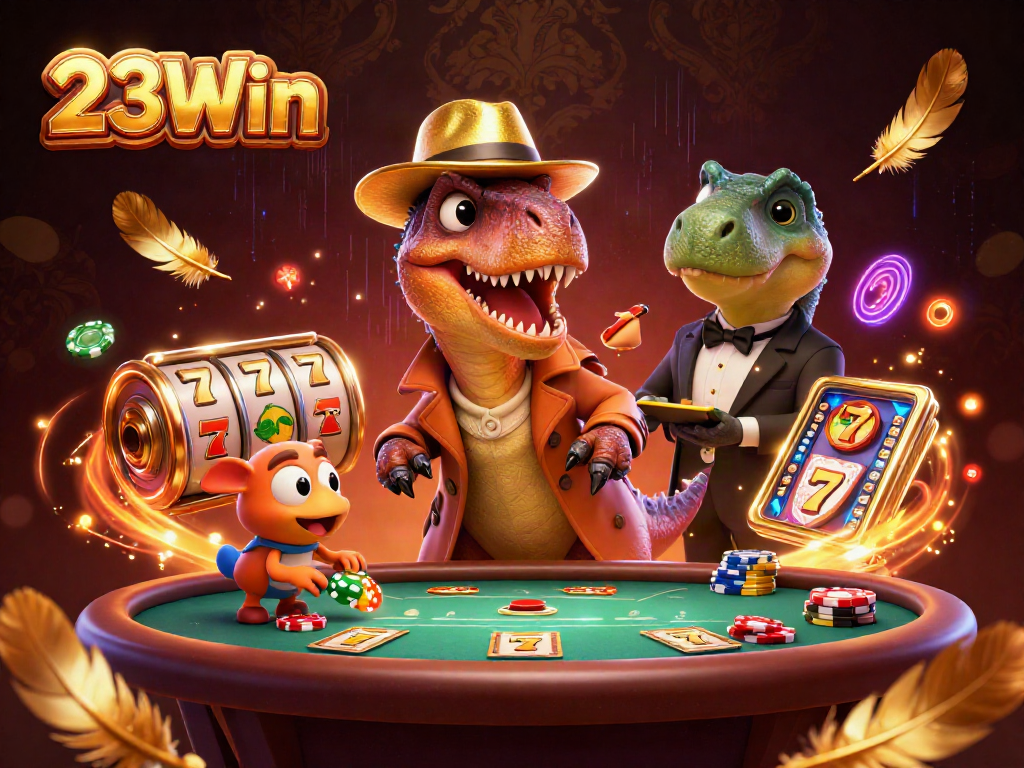 23Win invites players to experience an exhilarating blackjack game featuring fun characters and gambling elements.
