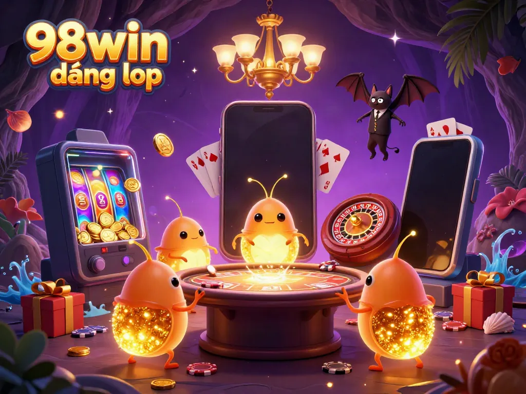 Experience fun online gaming with the vibrant 98win đăng nhập, showcasing lights, games, and excitement.