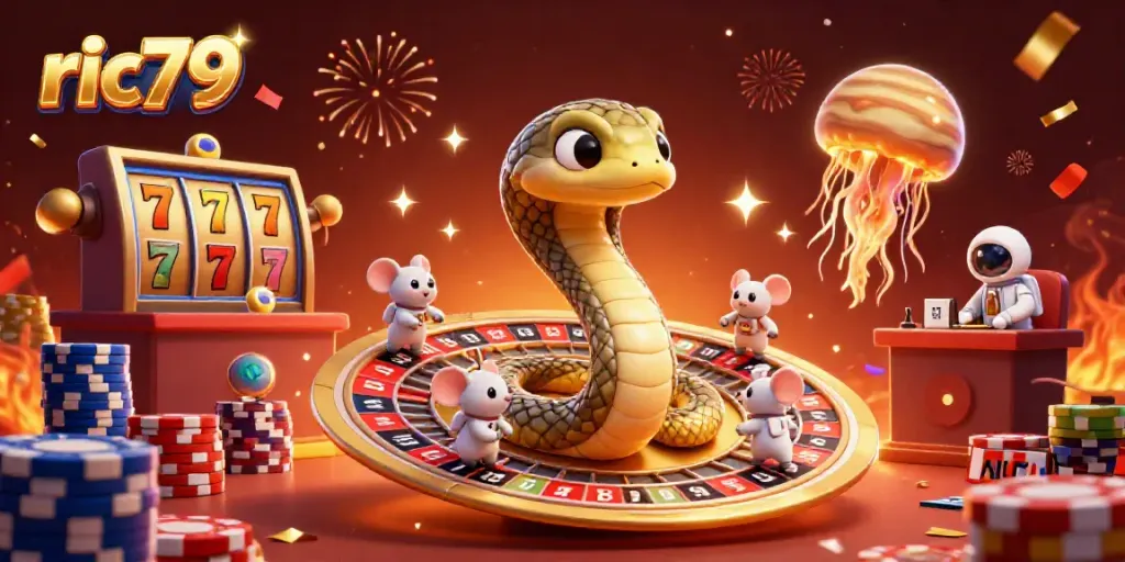 Place bets in the ric79 cosmic casino with animated characters and vibrant game elements.