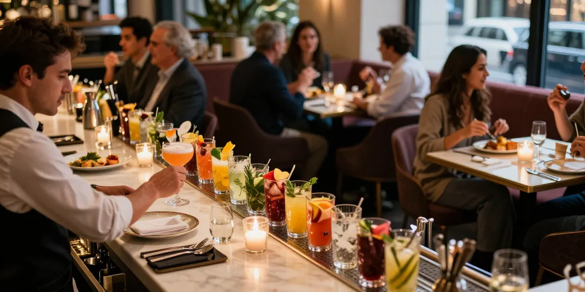Restaurant Supplies in an urban dining scene showcasing vibrant cocktails and elegant dinnerware.
