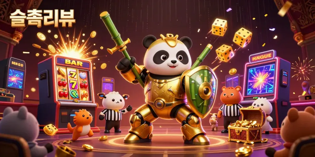 Experience thrilling slots with 3D colorful casino elements in this captivating 슬롯리뷰 scene.