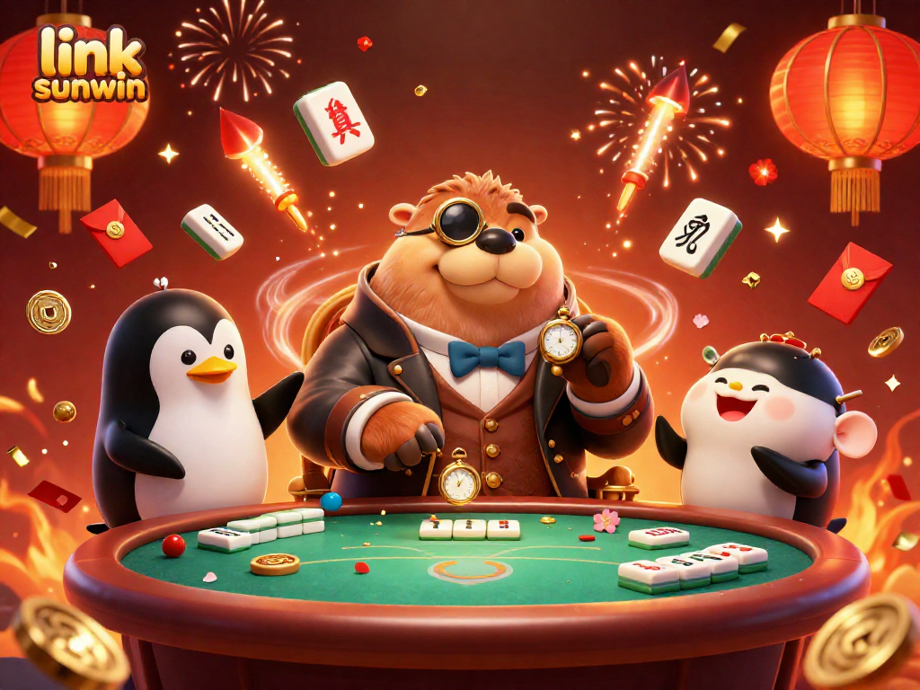Experience link sunwin with a jolly walrus and friends playing poker in an artistic underwater setting.