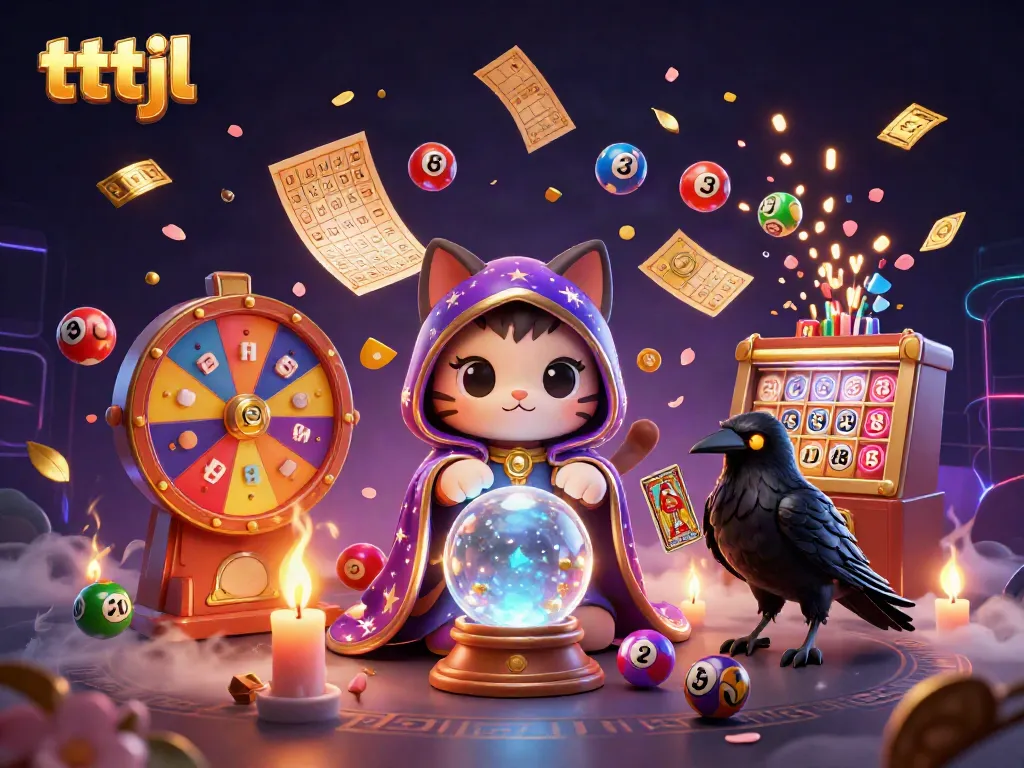 tttjl encourages players to join the mystical fortune teller cat and raven for exciting lottery fun.