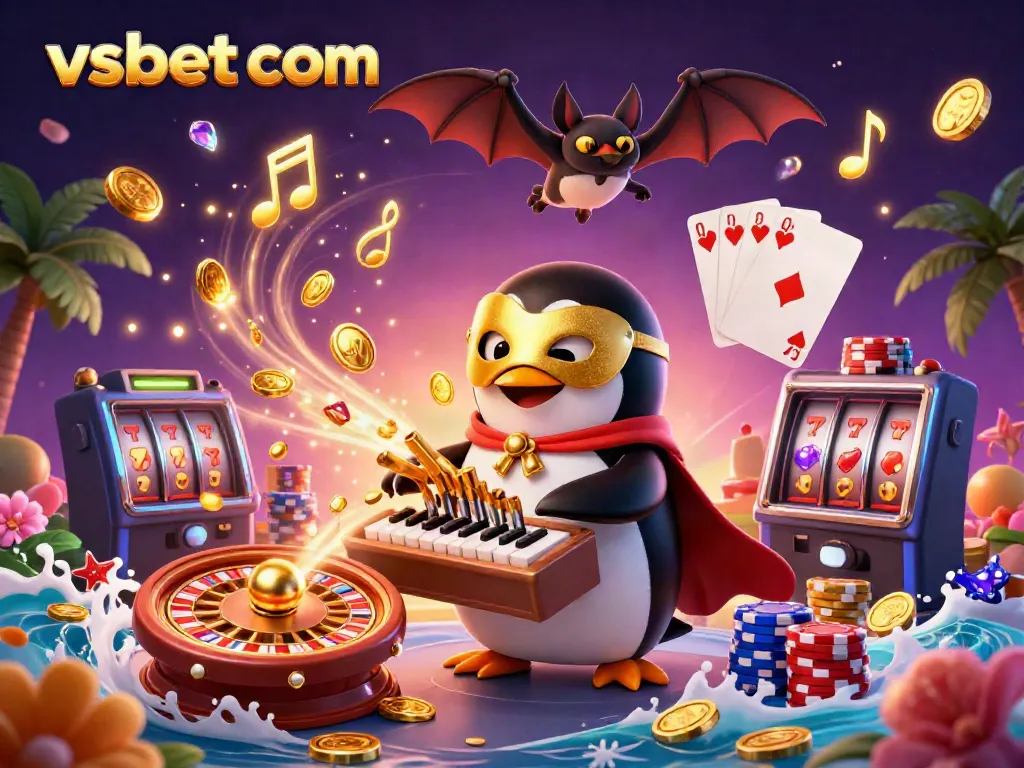 Experience gaming excitement at vsbet com with a vibrant casino scene filled with treasure hunts.