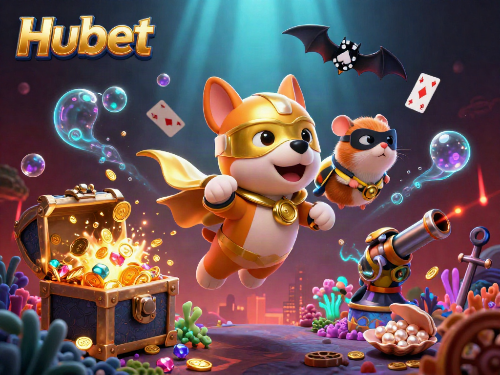Win big with Hubet's thrilling casino games featuring cartoon characters and vibrant graphics.