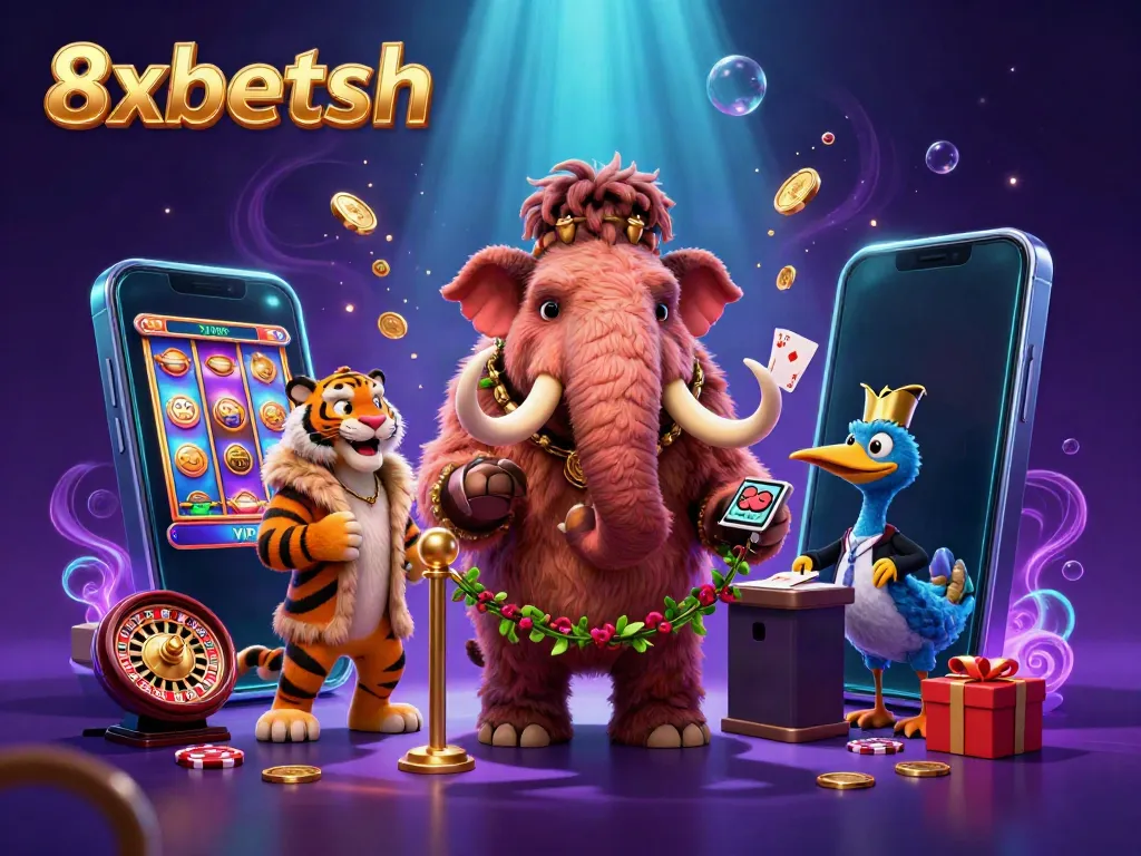 Engage with 8xbetsh's thrilling casino experience featuring characters and exciting gaming elements.