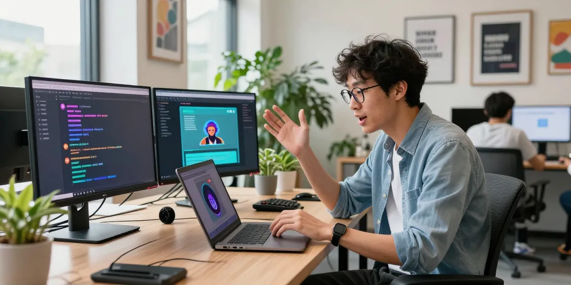 Dynamic workspace showcasing hot chat ai interaction with diverse characters in a modern tech setting.