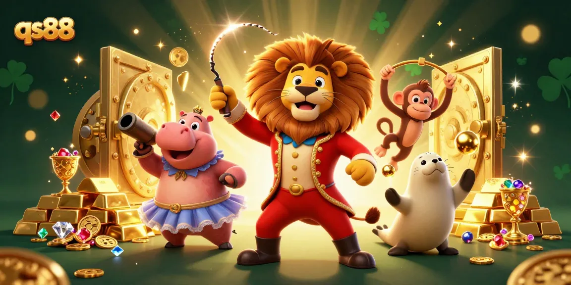 Experience the thrill of qs88 with the ringmaster lion leading a circus of fortune and dazzling treasures.