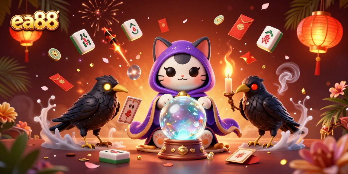 Experience the thrilling world of ea88 with a vibrant, mystical casino scene featuring enchanting characters and dynamic game elements.