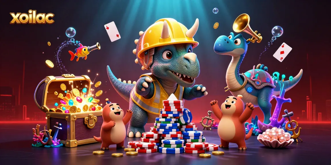 Bet on xoilac: Celebrate wins with a dynamic scene of cheerful characters and casino treasures.