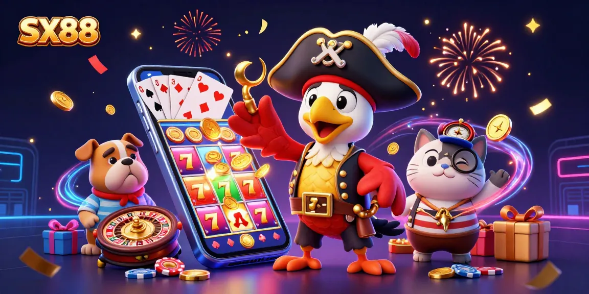 SX88 offers thrilling gambling action with vibrant slot games and pirate adventure.