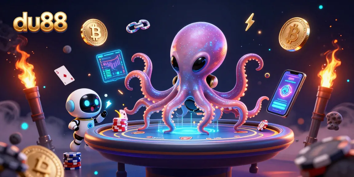 Engage in thrilling poker adventures with du88 featuring an alien octopus and robot companion