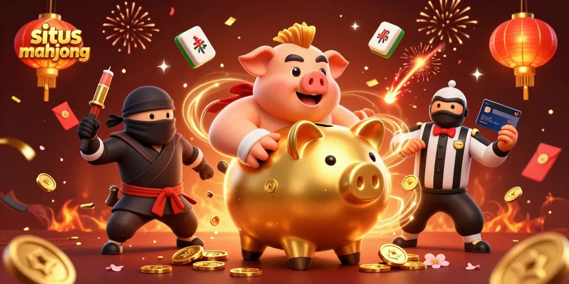 Experience the excitement of situs mahjong with a dynamic 3D casino scene featuring vibrant characters and elements.