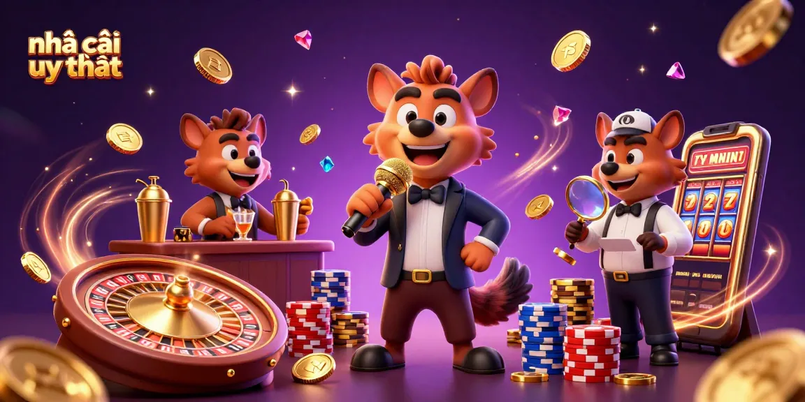 Experience the vibrant spirit of nhà cái uy tín in a bustling casino scene featuring animated hyenas.