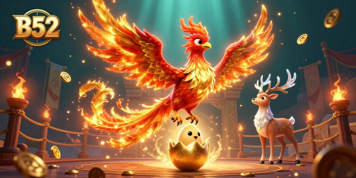 B52 offers thrilling jackpot gaming with vibrant golden phoenix elements and exciting casino atmosphere