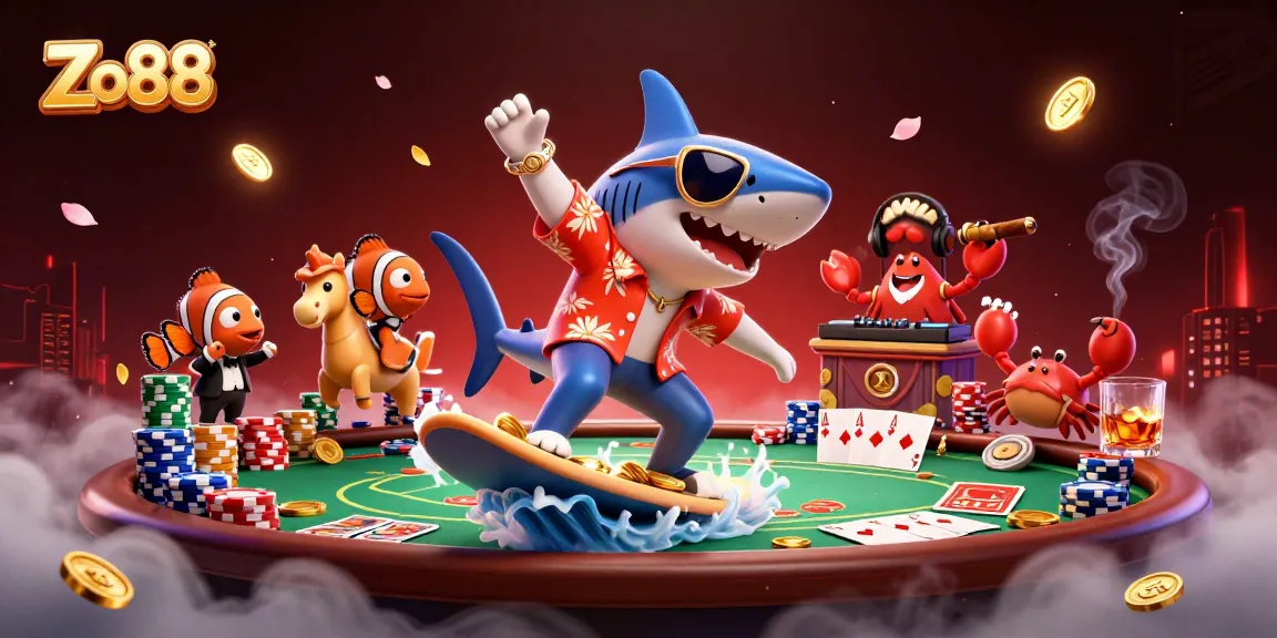Zo88 immerses players in the thrill of a dynamic casino experience with vibrant characters and gaming elements.
