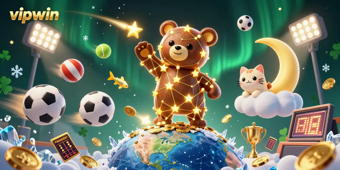 Experience the excitement of vipwin with dynamic gameplay and vibrant casino elements in this stunning illustration.