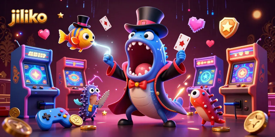 jiliko showcases thrilling 3D cartoon characters engaging in a magic act surrounded by vibrant gaming elements