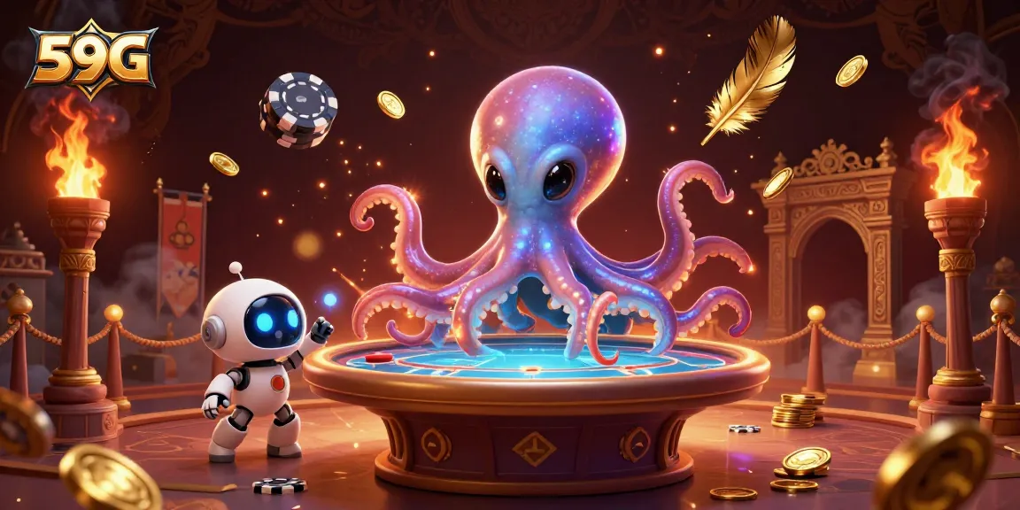 Experience thrilling moments at 59G with a vibrant poker scene featuring alien characters and dynamic gaming elements.