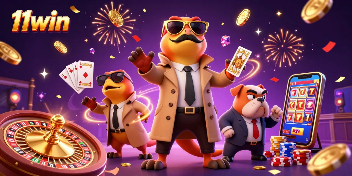 Experience the excitement at 11win with vibrant casino characters and dynamic gaming visuals.