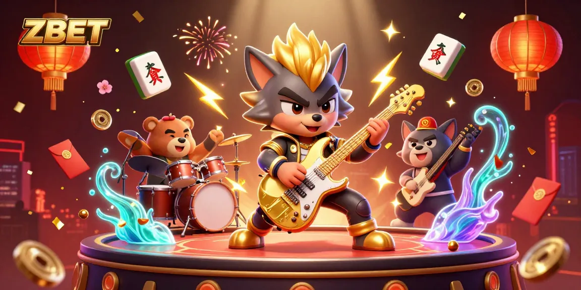Experience thrilling gaming with ZBET's vibrant casino world illustration featuring epic characters and exciting visuals.