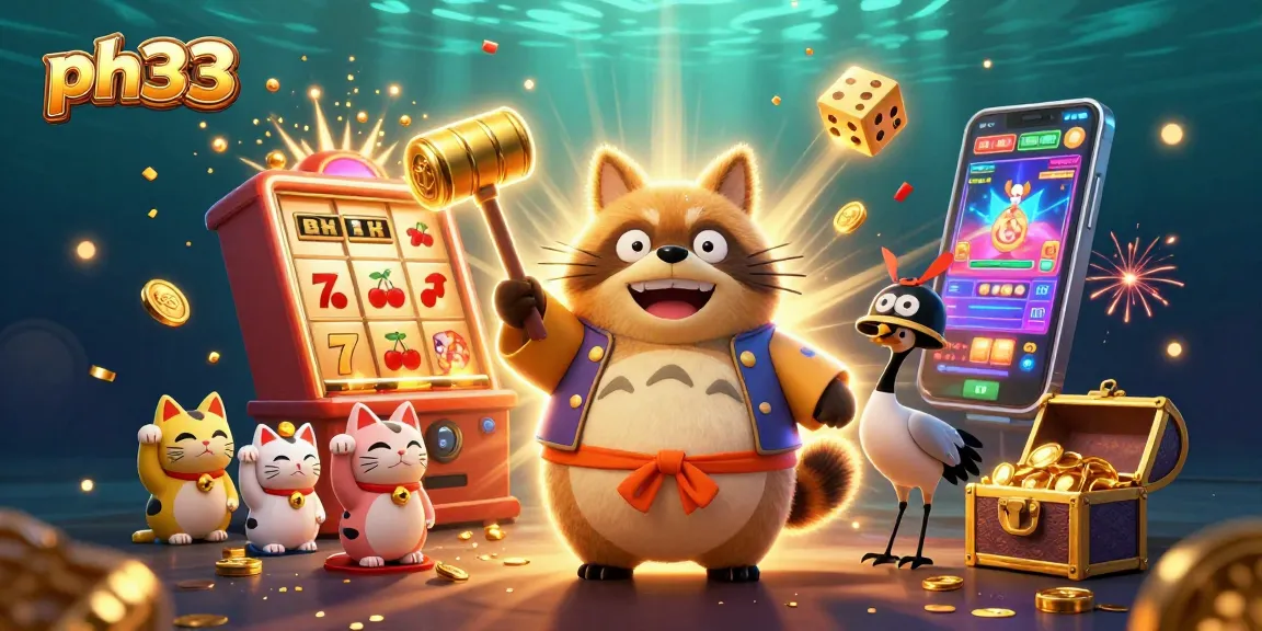 Experience the excitement of gaming with ph33's dynamic 3D illustration showcasing vibrant casino action.