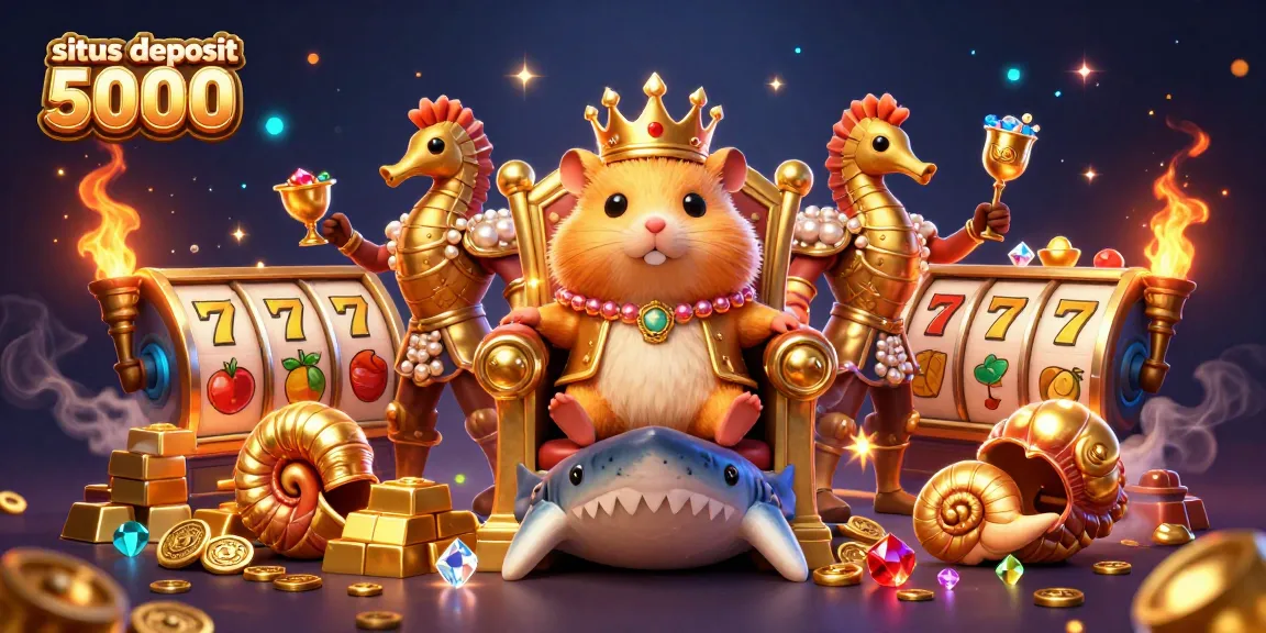 Spin and win with the vibrant scene showcasing situs deposit 5000 themed 3D casino elements.