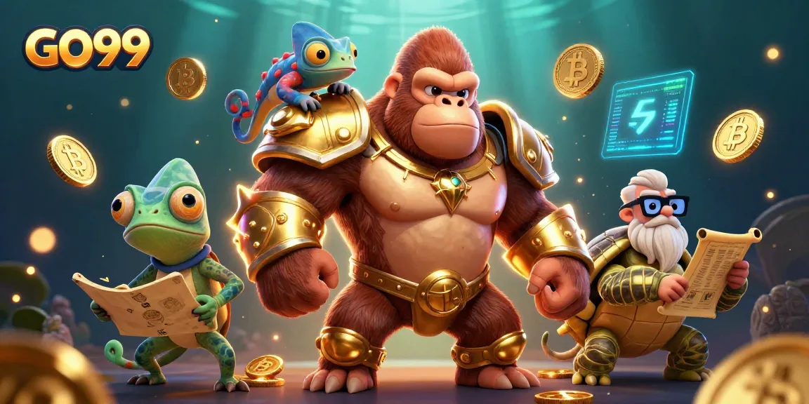 Experience GO99's thrilling world of gambling with a colorful 3D casino scene.