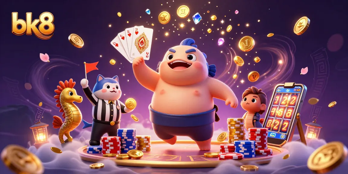 Experience the excitement of bk8 in a vibrant underwater casino adventure with fugu, catfish, and seahorse spectators.