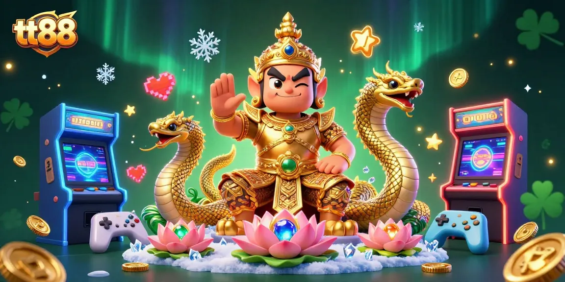 Experience thrilling gaming action at tt88 in a vibrant casino scene filled with energetic characters and dynamic elements.