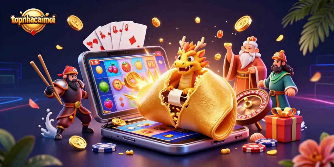 Engage with thrilling slots and games at topnhacaimoi with golden symbols and exciting gameplay.